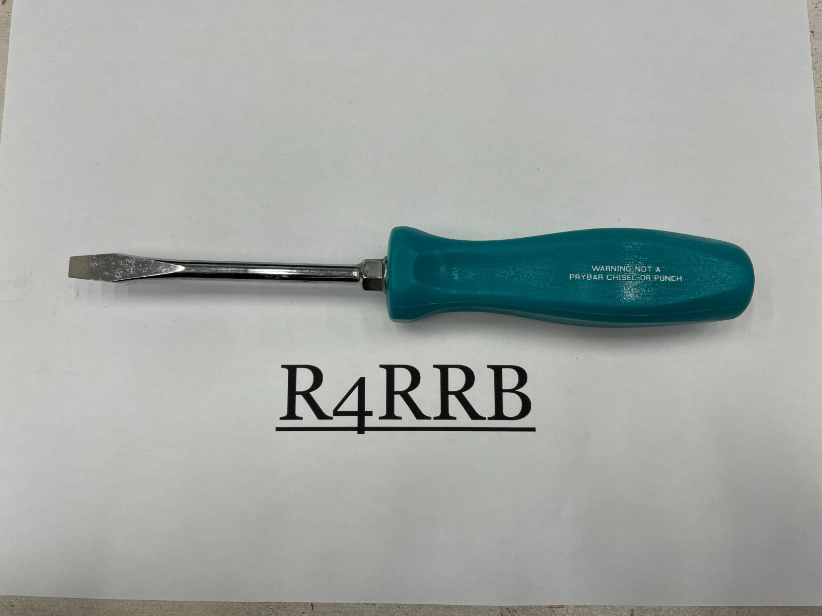 Snap-on Tools USA NEW TEAL CLASSIC Hard Handle Flat Head Screwdriver SDD4ATL