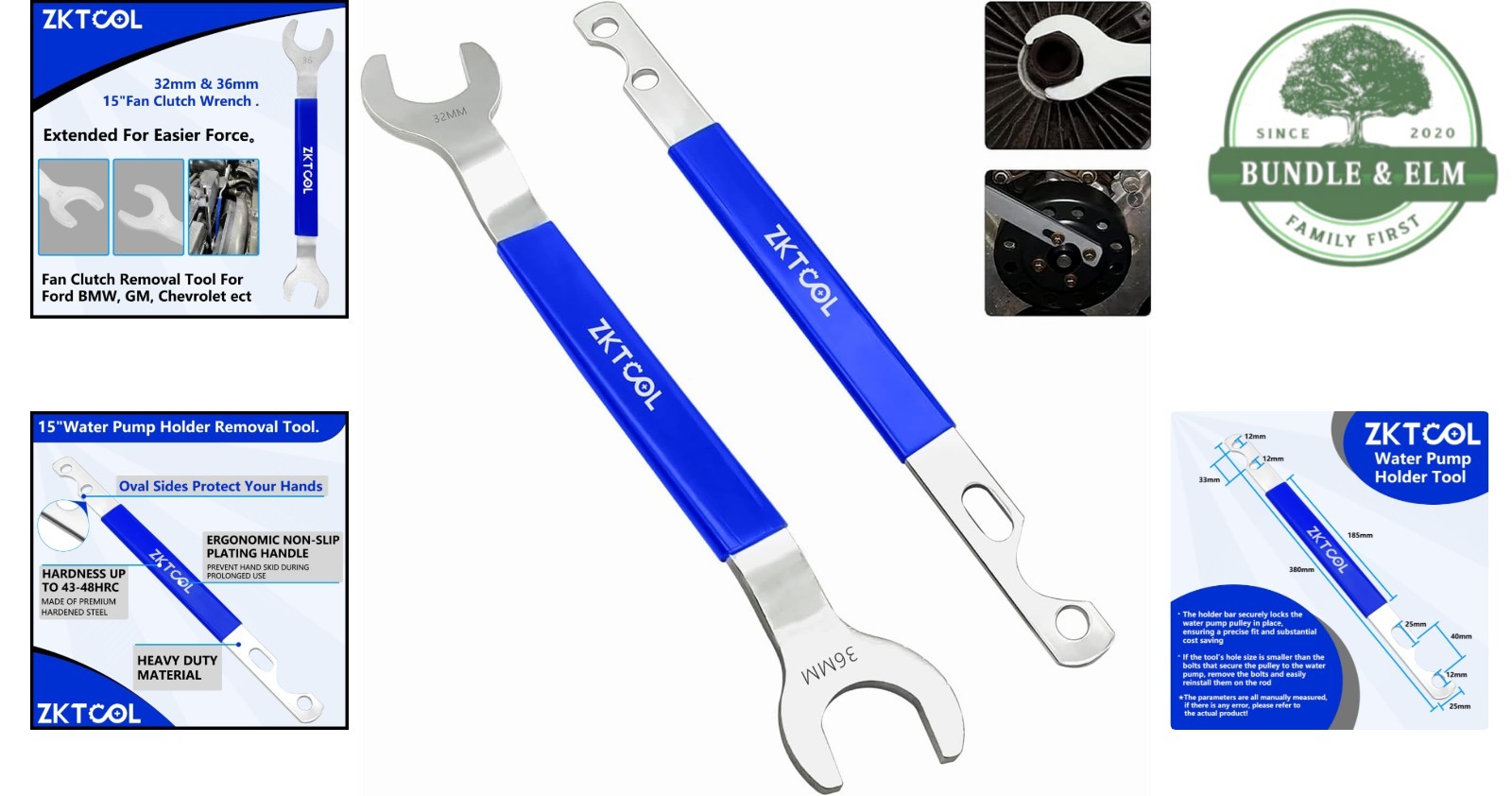 Complete Fan Clutch Wrench Set with Essential Tools for Automotive Professionals