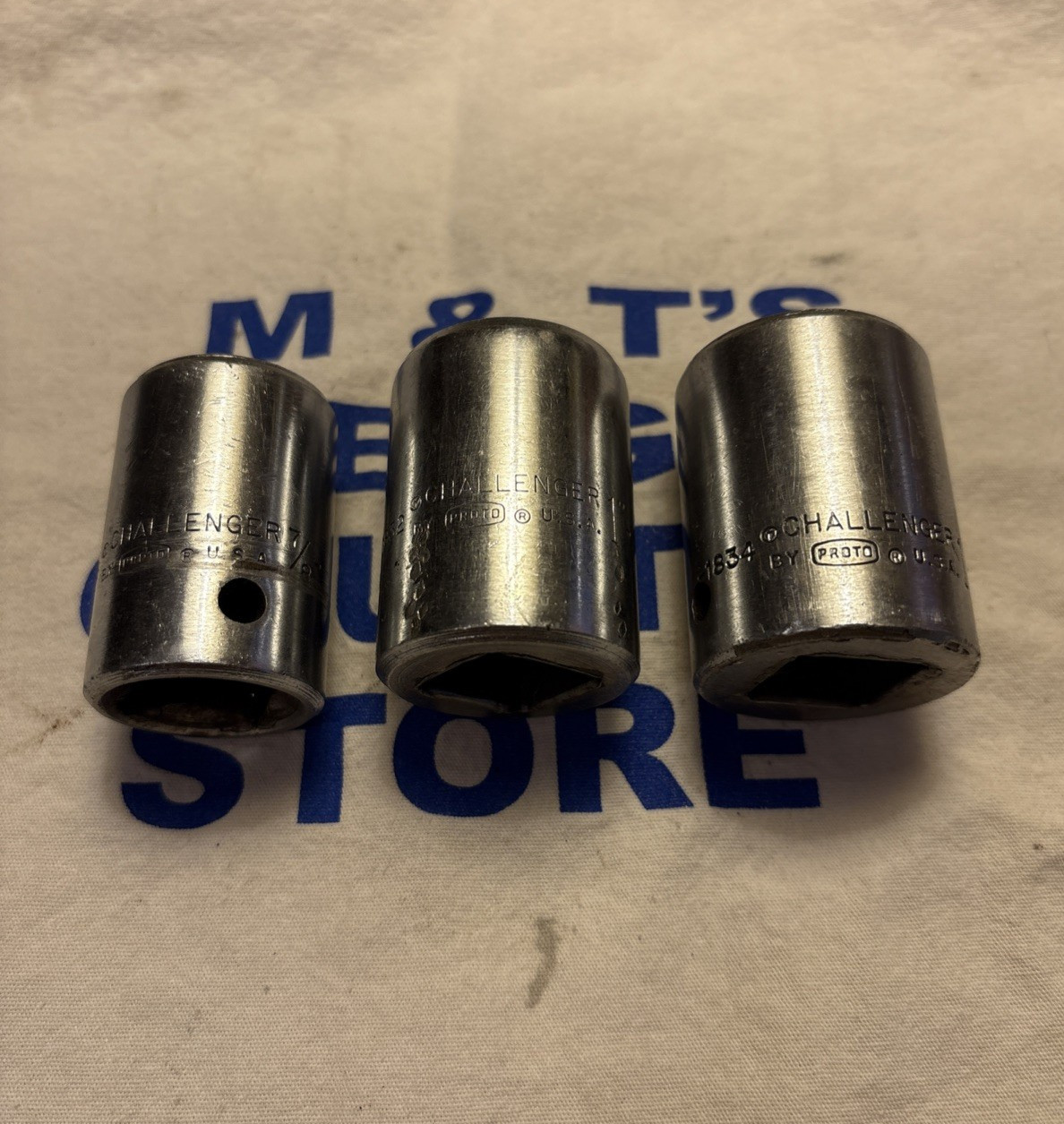 Challenger by Proto USA 3/4″ Drive 3pc 12pt Chrome Socket Set 1828, 1832, 1834