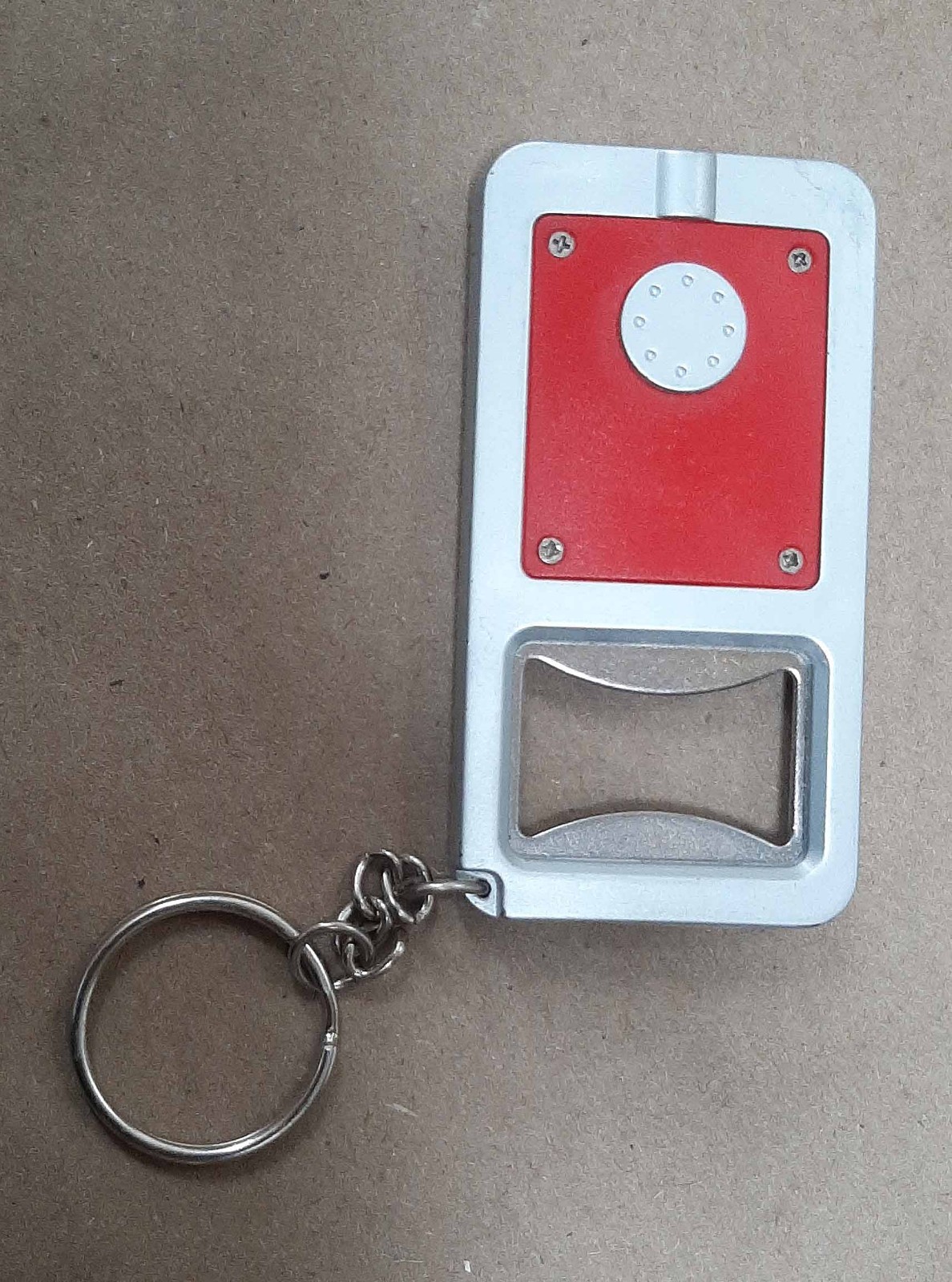 Snap-On RED Keychain Bottle Opener with light.