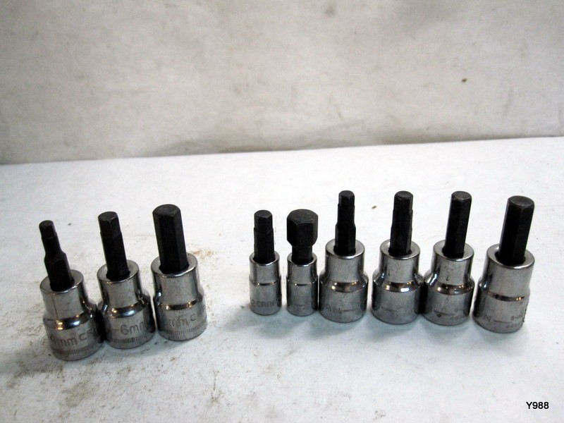 CRAFTSMAN set of 9 hex bit sockets mix lot see description