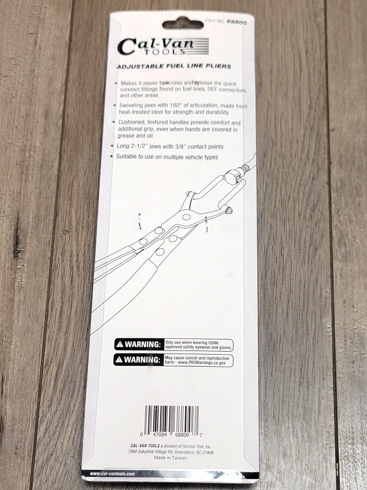 Cal-Van Adjustable Jaw Fuel Line /EVAP Fitting Disconnect Pliers #68800