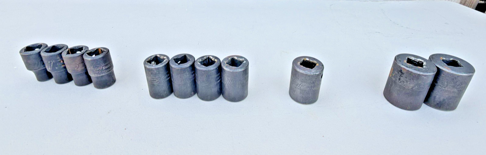 Snap On 1/2” Drive Shallow Impact Sockets 11 in all