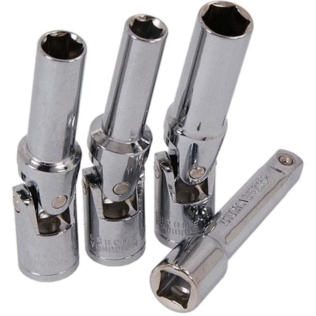 Neilsen 4pc Glow Plug Universal Joint Socket Set Metric Sockets Hub Removal 3/8″