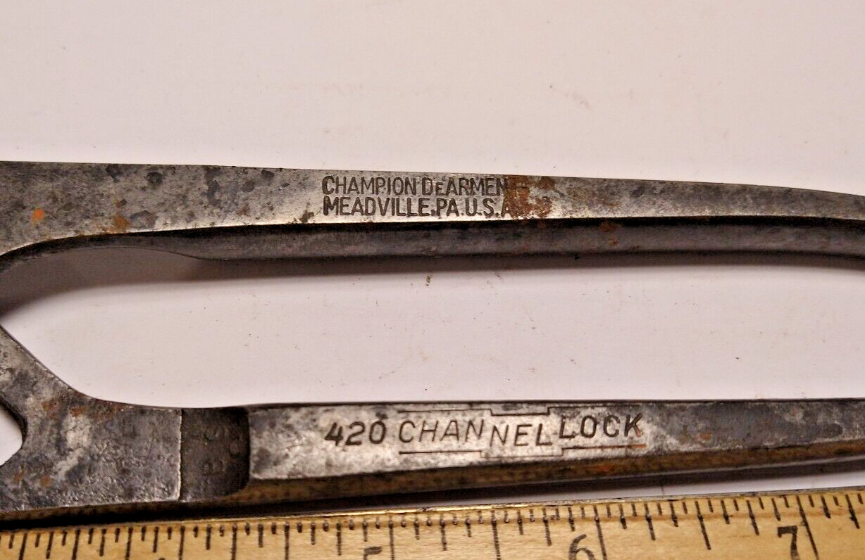 Channel Lock Tools USA 420 9″ Tongue and Groove Pliers Vintage USA G1391