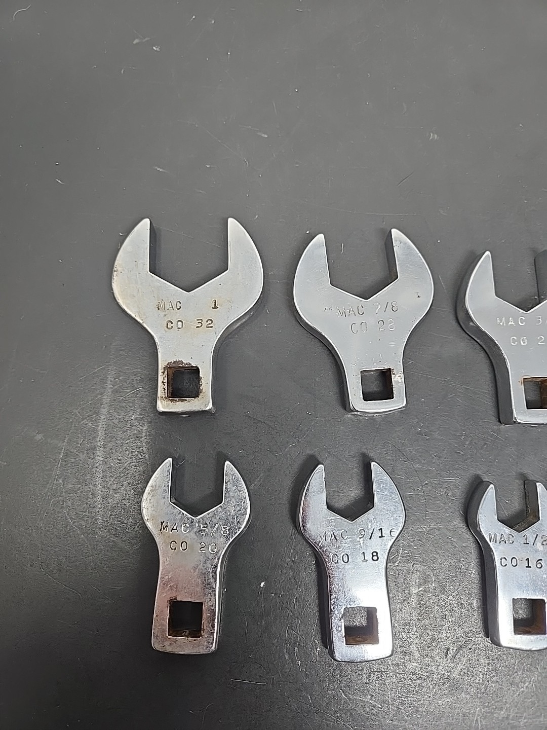 MAC TOOLS 8 Piece Crowfoot Wrench Set 1″ To 7/16, Co32 – Co14!