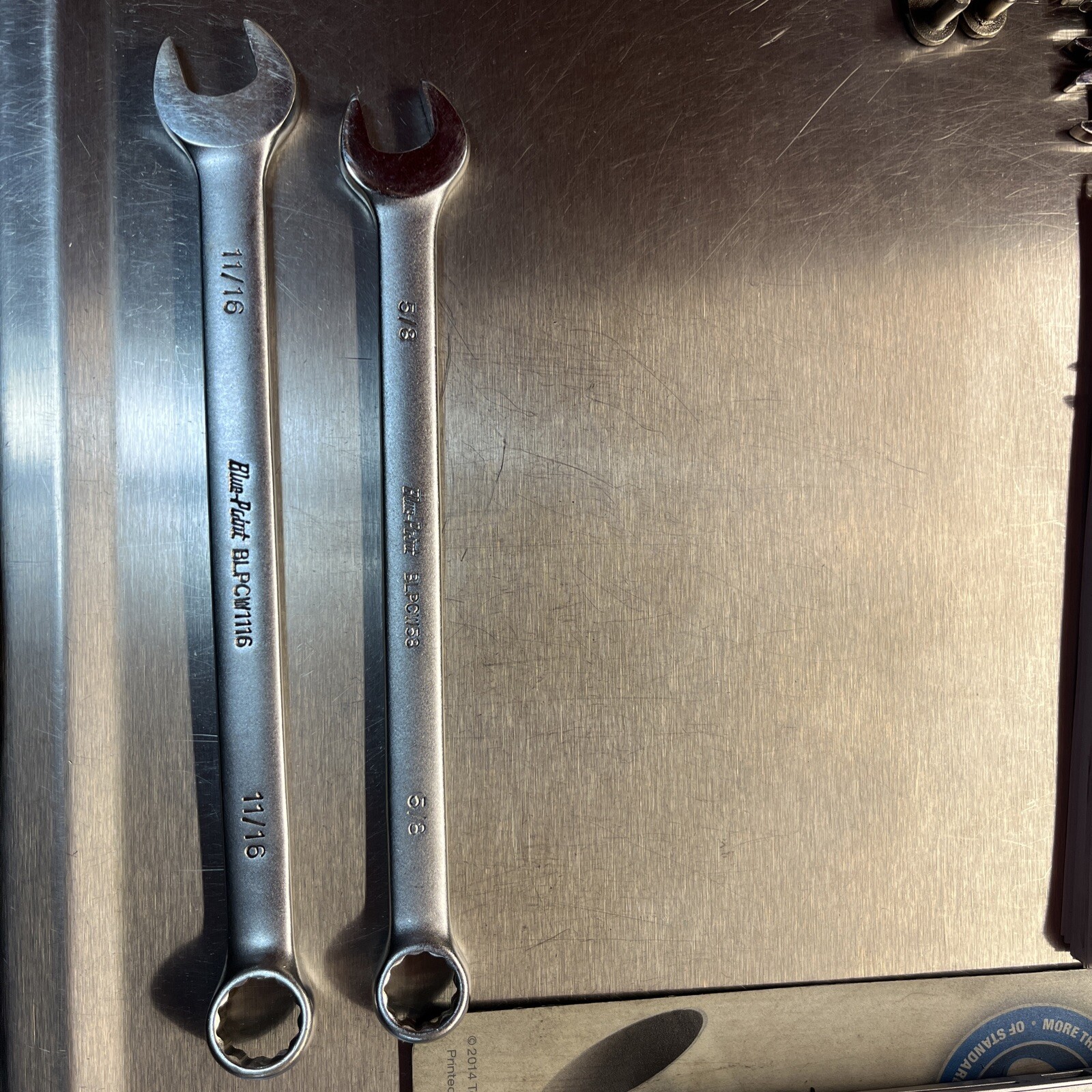 Blue Point By Snap On BLPCW1116 11/16 SAE BLPCW58 5/8 Combination Wrench