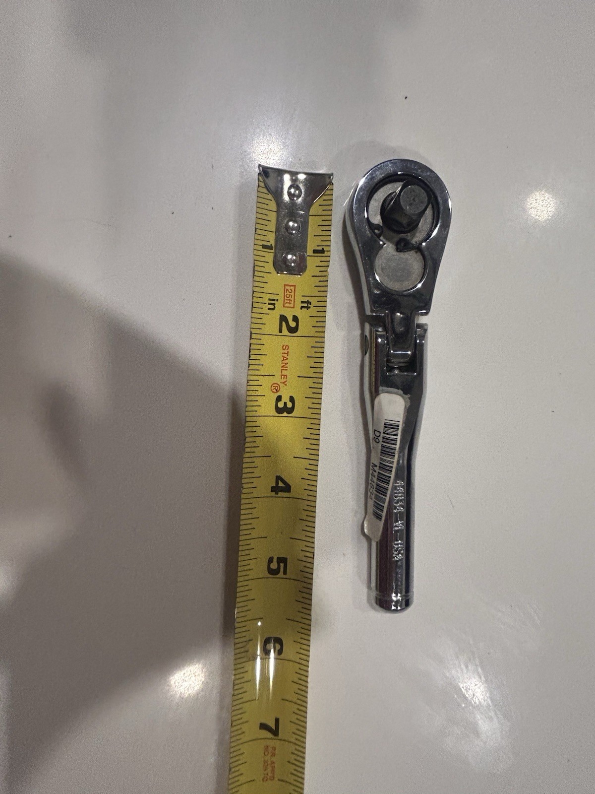 Sears Craftsman USA Nos 3/8” Drive Stubby Flex Head Ratchet 44834 Full Polish