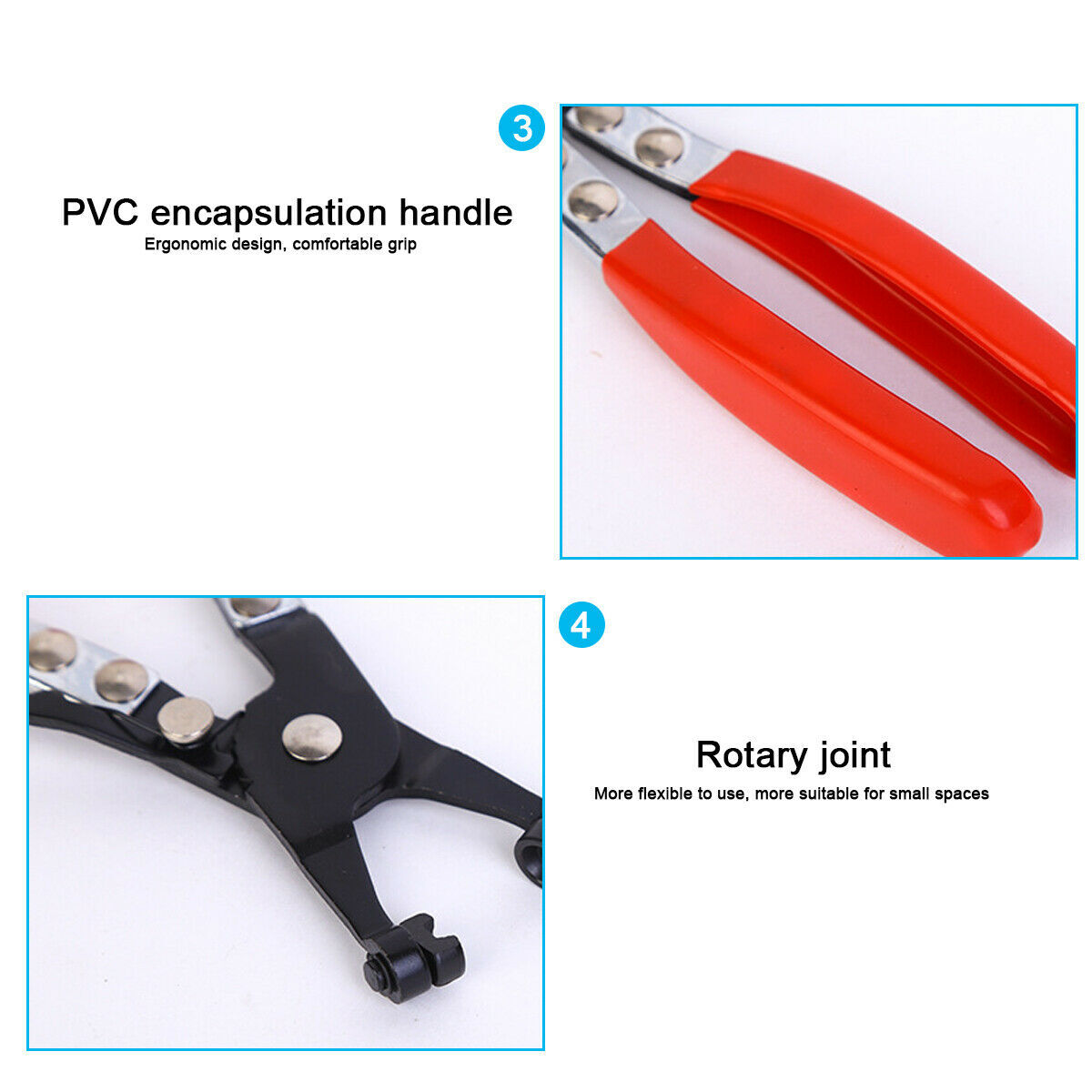 50PCS 6/8/9/10/12mm Spring Hose Clamp Plier Fastener Set Fuel Water Tube Clip US