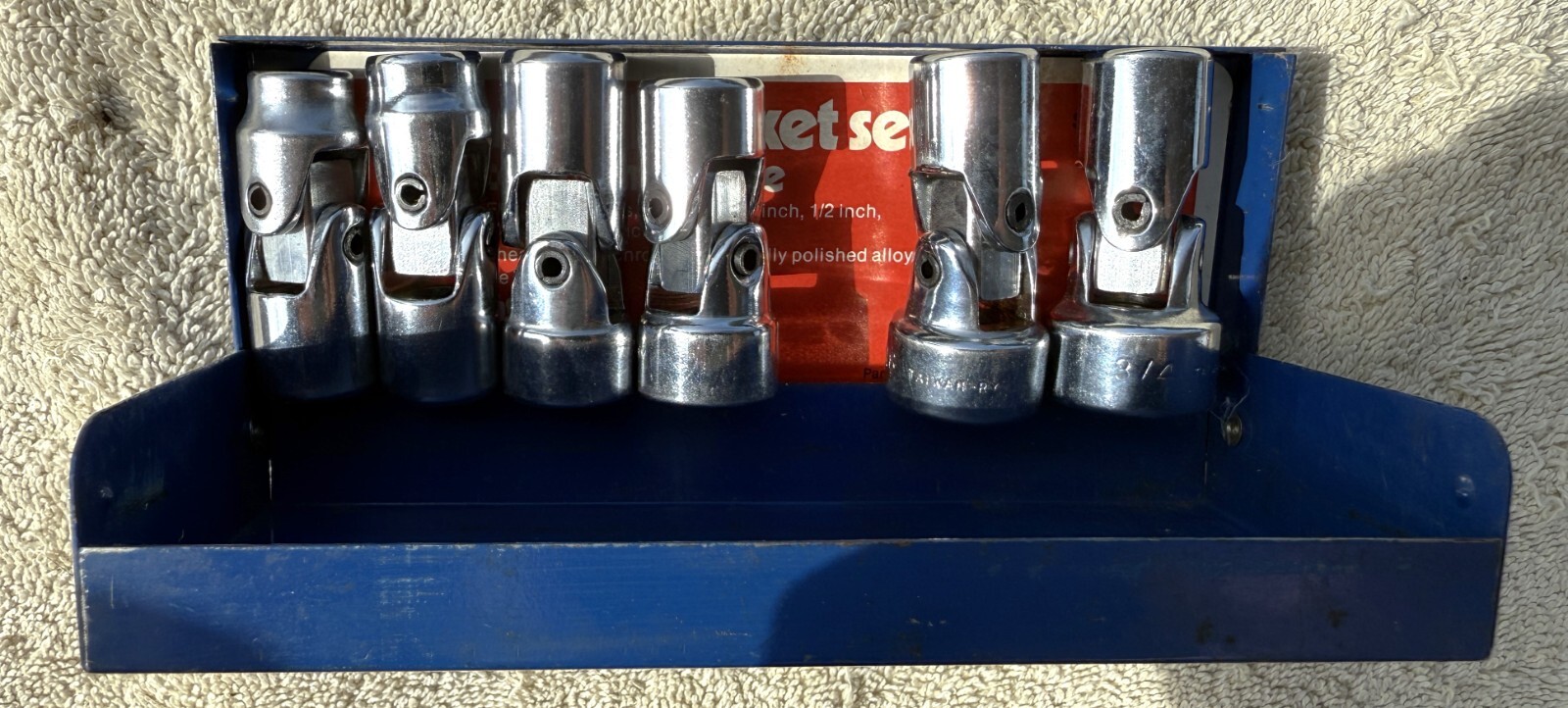 VINTAGE 6 PIECE CONTINENTAL INTERNATIONAL 12 PT 3/8 IN DRIVE SWIVEL SOCKETS