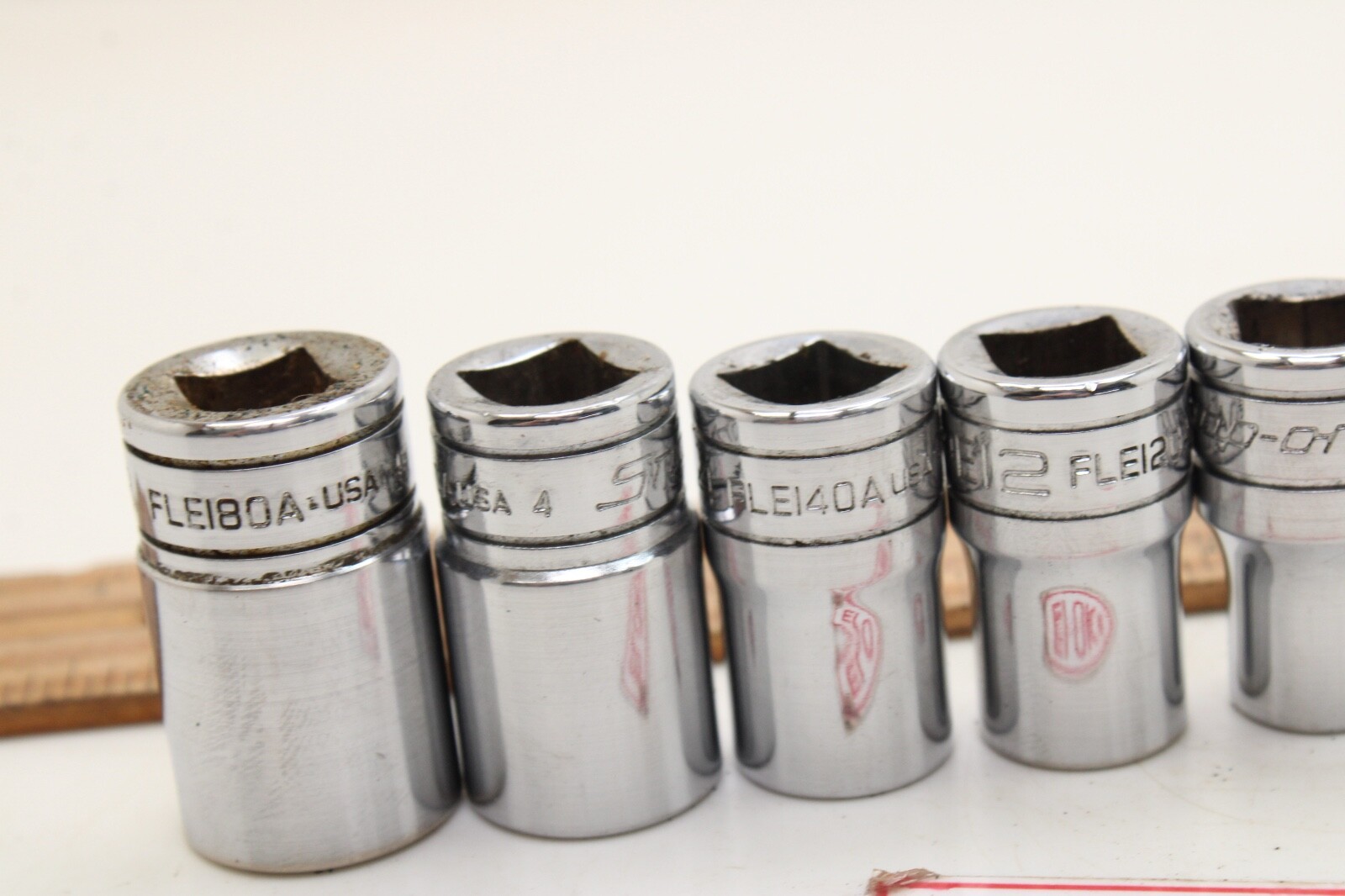 Snap-on FLE/TLE 10 Piece 1/4″ 3/8″ Drive Inverse Torx Socket Set Chrome USA