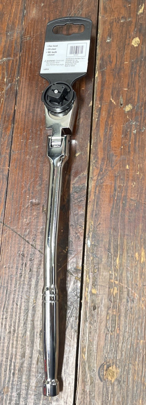 Klutch 11-1/4” Offset Flex Head Ratchet 3/8” Drive Quick Release 52303