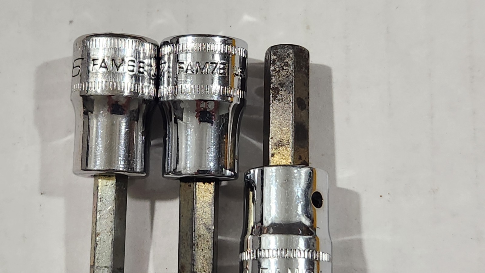 Lot Of 3 Snap-On 3/8″ Drive 6,7,8mm Metric Standard Hex Allen Bit Driver Sockets