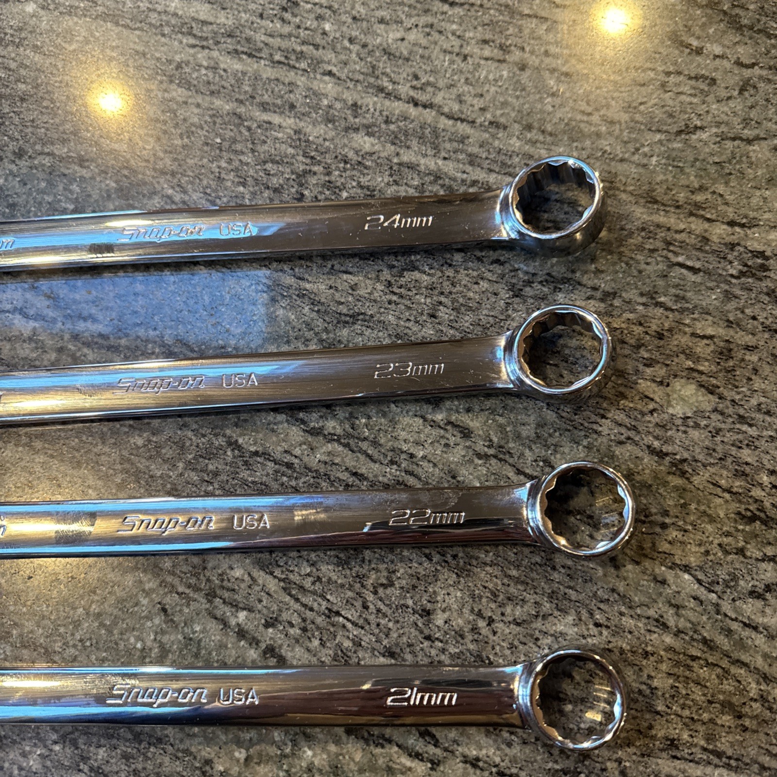 Snap-On soexm705 5 pc 12 point metric flank drive + combo wrench set 20-24mm