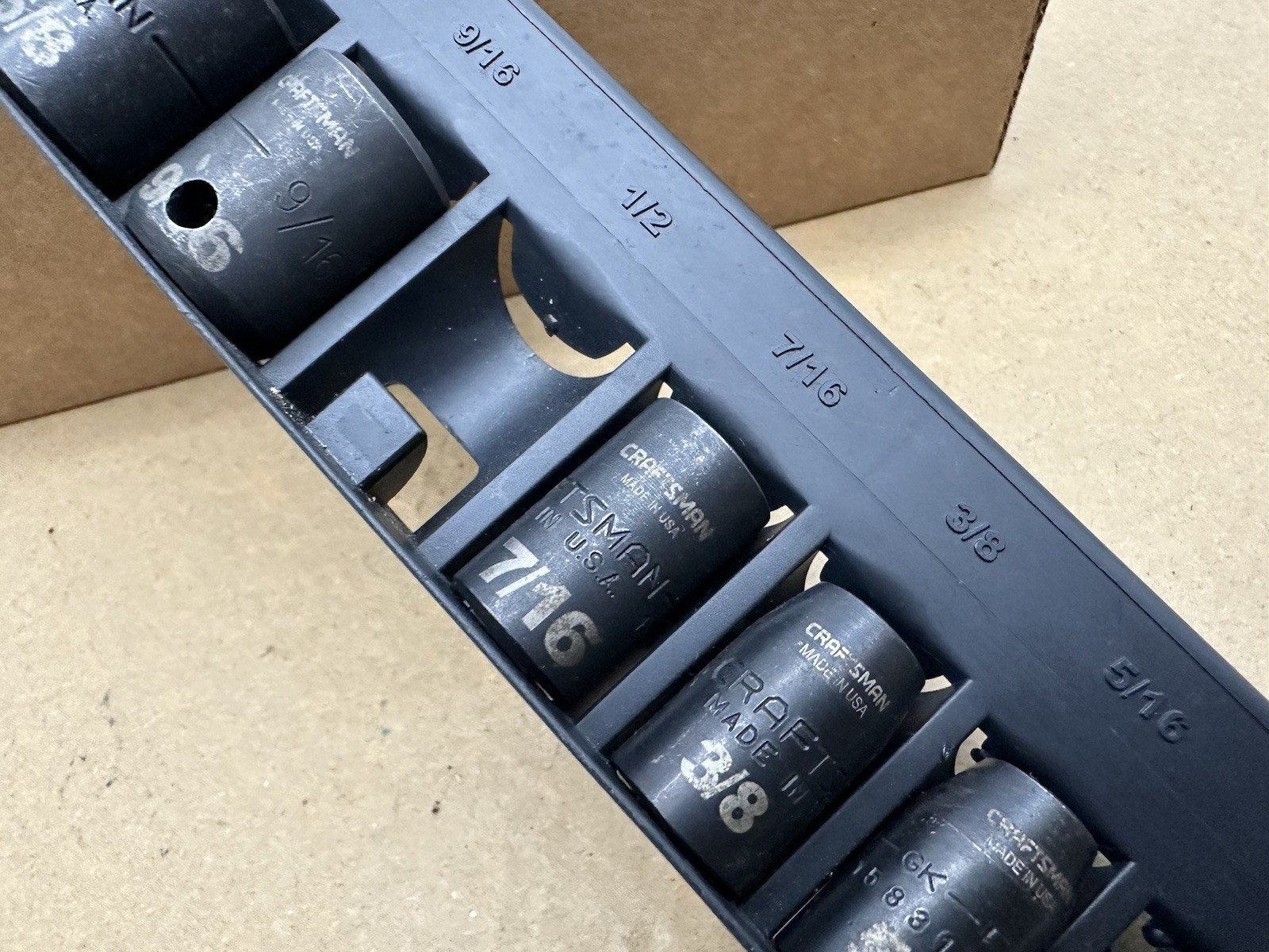 Craftsman GK 1/4″ to 3/4″ 6 Pt Shallow Impact Socket Set 3/8″ Dr 15880 USA *READ