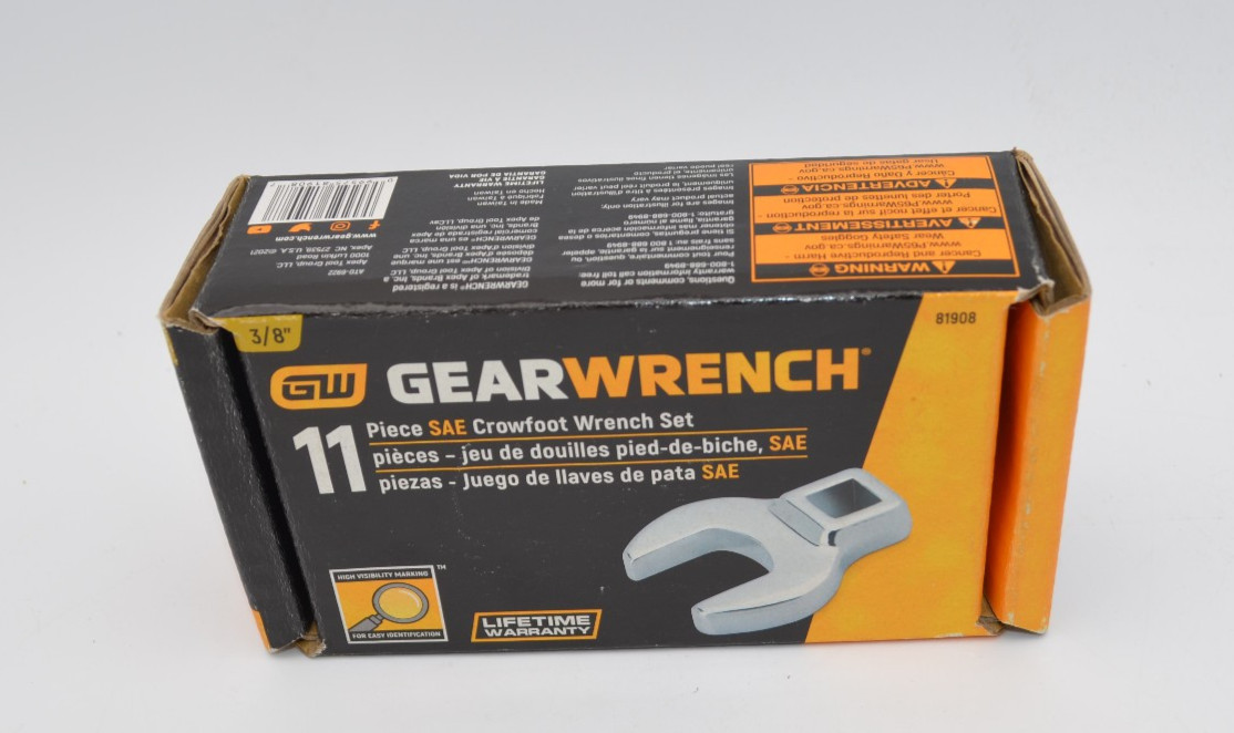 GW GEARWRENCH 11 Pc. 3/8″ Drive Crowfoot Wrench Set SAE 81908 new in box NIB