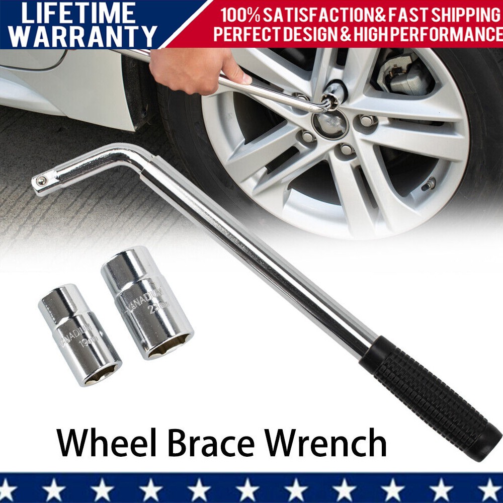 Telescoping Lug Wrench Wheel Tire Lug Wrench With Sockets 17mm 19mm 21mm 23mm US