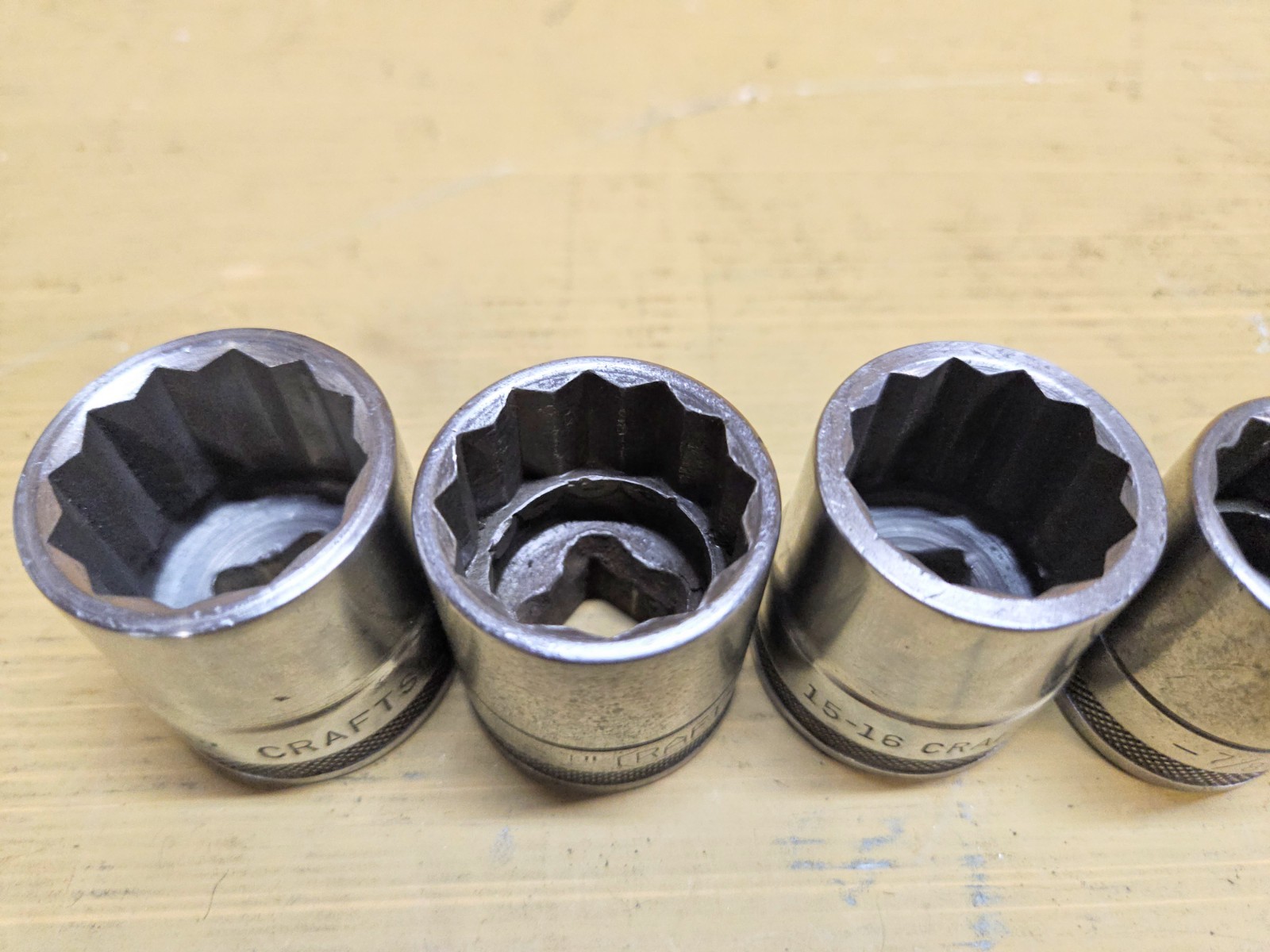 Vintage Craftsman 1/2″ Drive 11pc SAE 12pt Socket Set -BE- Circle U USA