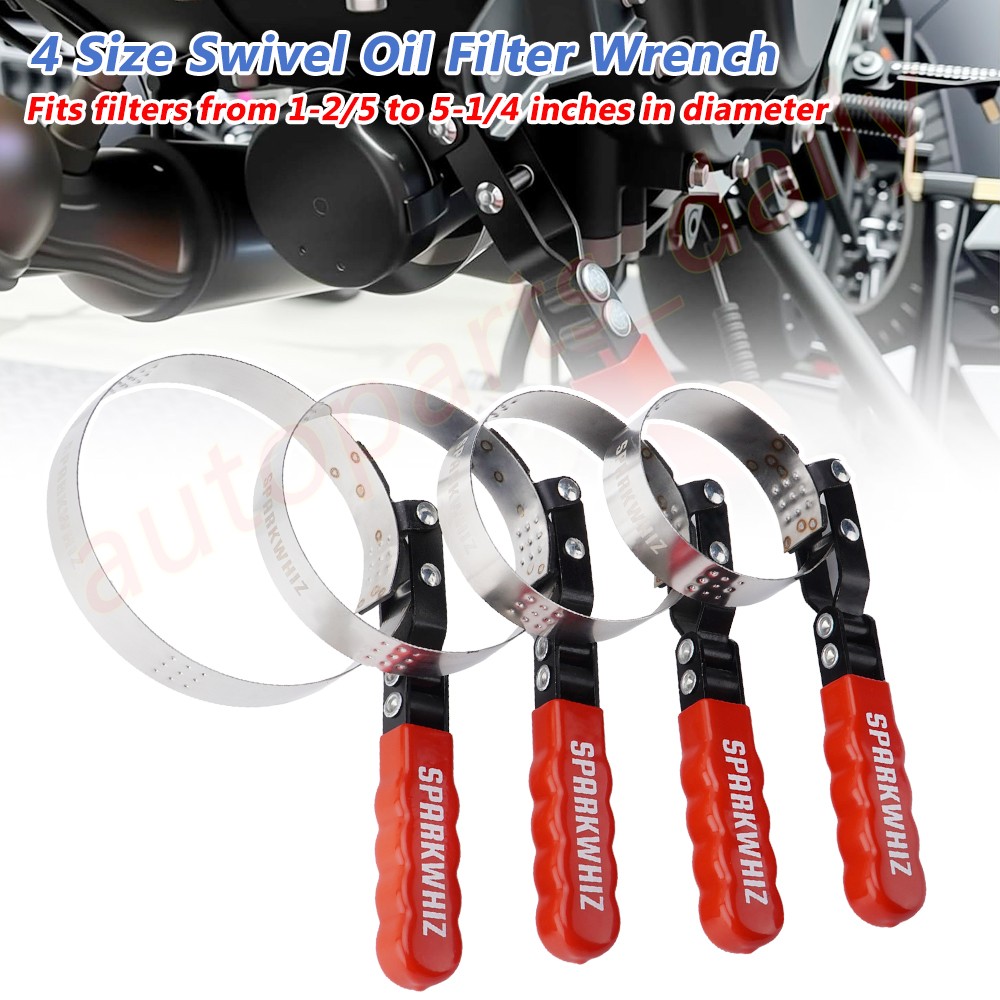 SPARKWHIZ Swivel Oil Filter Wrench Remover Removal Installer Kit 2-3/4″ – 5-1/4″