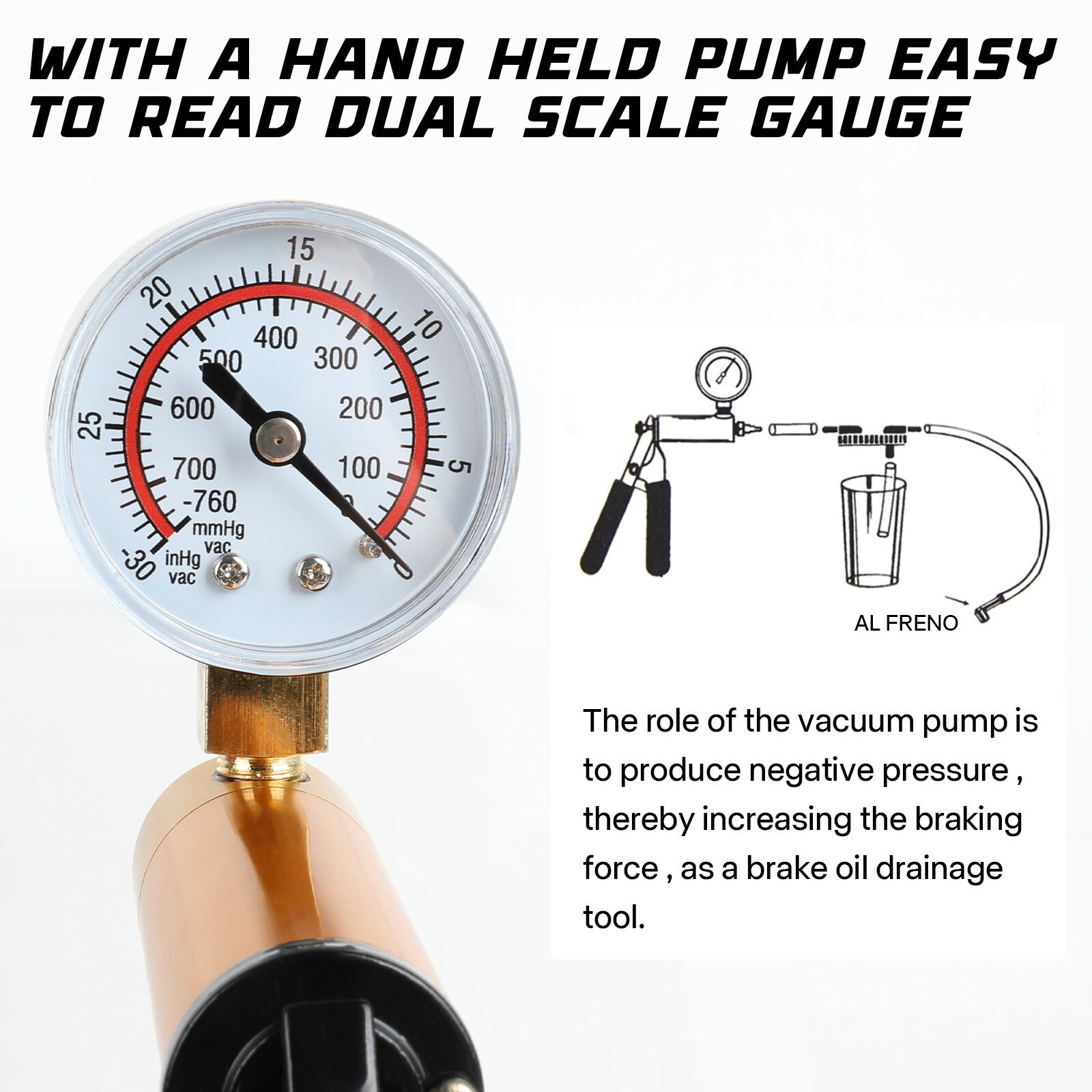 Auto Fluid Tester with Gauge Adapters 2 in 1 Handheld Pistol Test Tools for Car