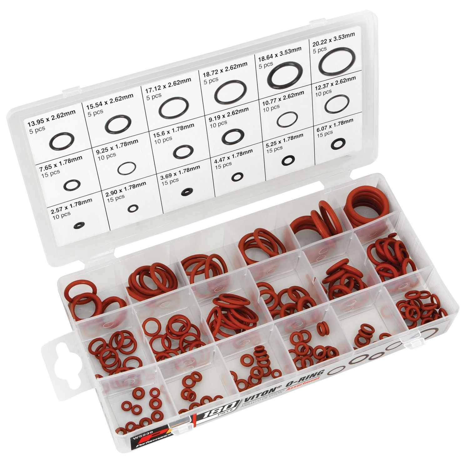 Performance Tool W5239 180 Piece Viton O-Ring Assortment
