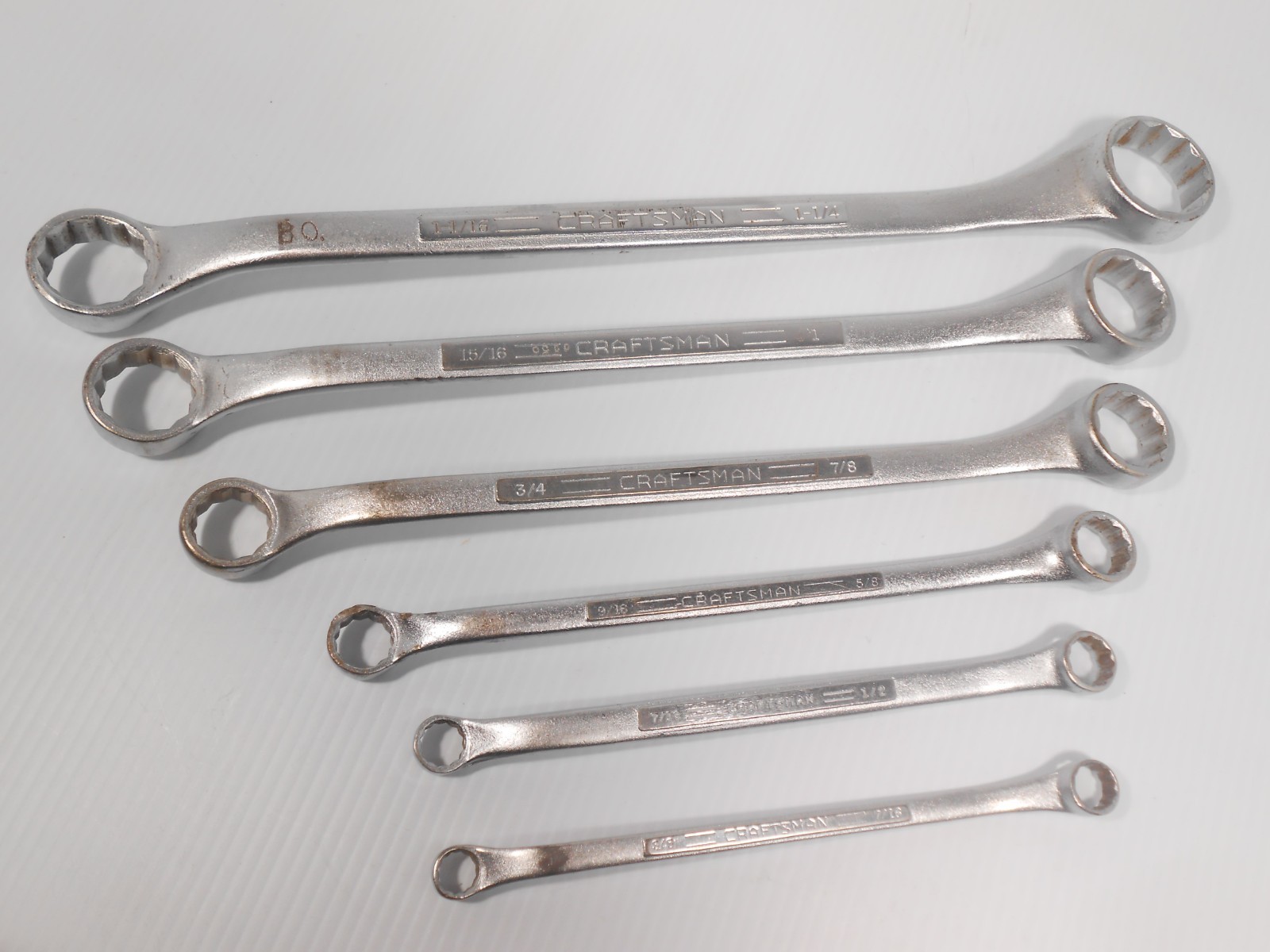 Vintage Craftsman SAE Double Box End Wrench Set 6pc. 3/8″-1 1/4″ -V-USA.