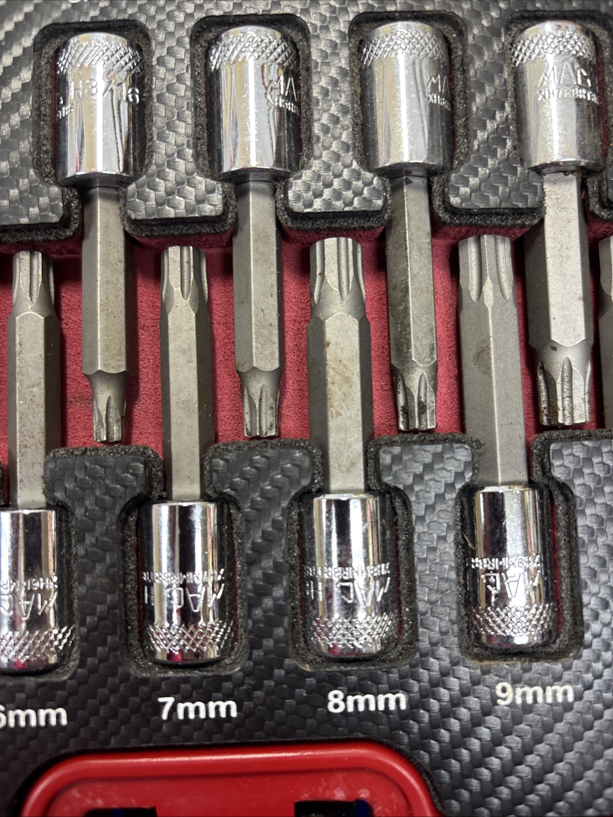 Mac Tool Sxh14rbrt 14pc Sae / Metric Hex Driver Set Rbrt Grip edge Nice!!!