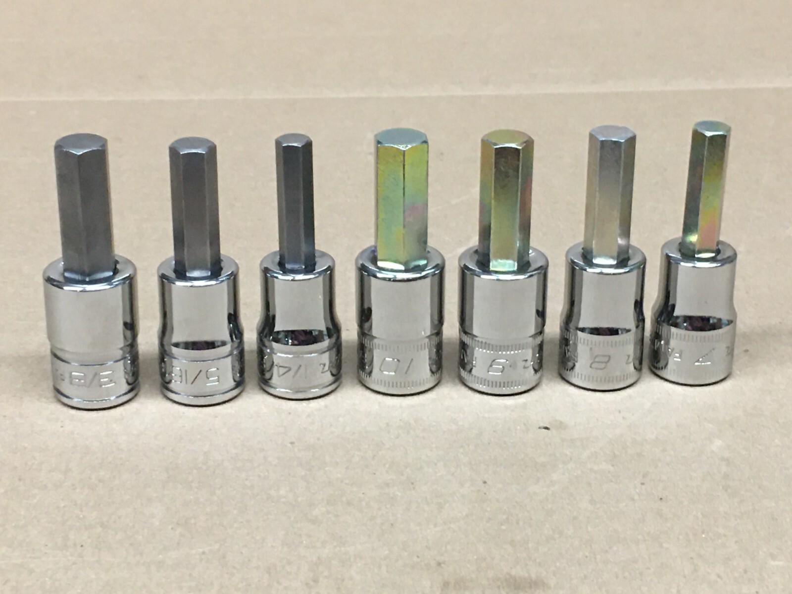 NEW – Snap-On 7pc SAE & Metric Hex Allen Bit Socket Set – 3/8″ Drive – Basic Set