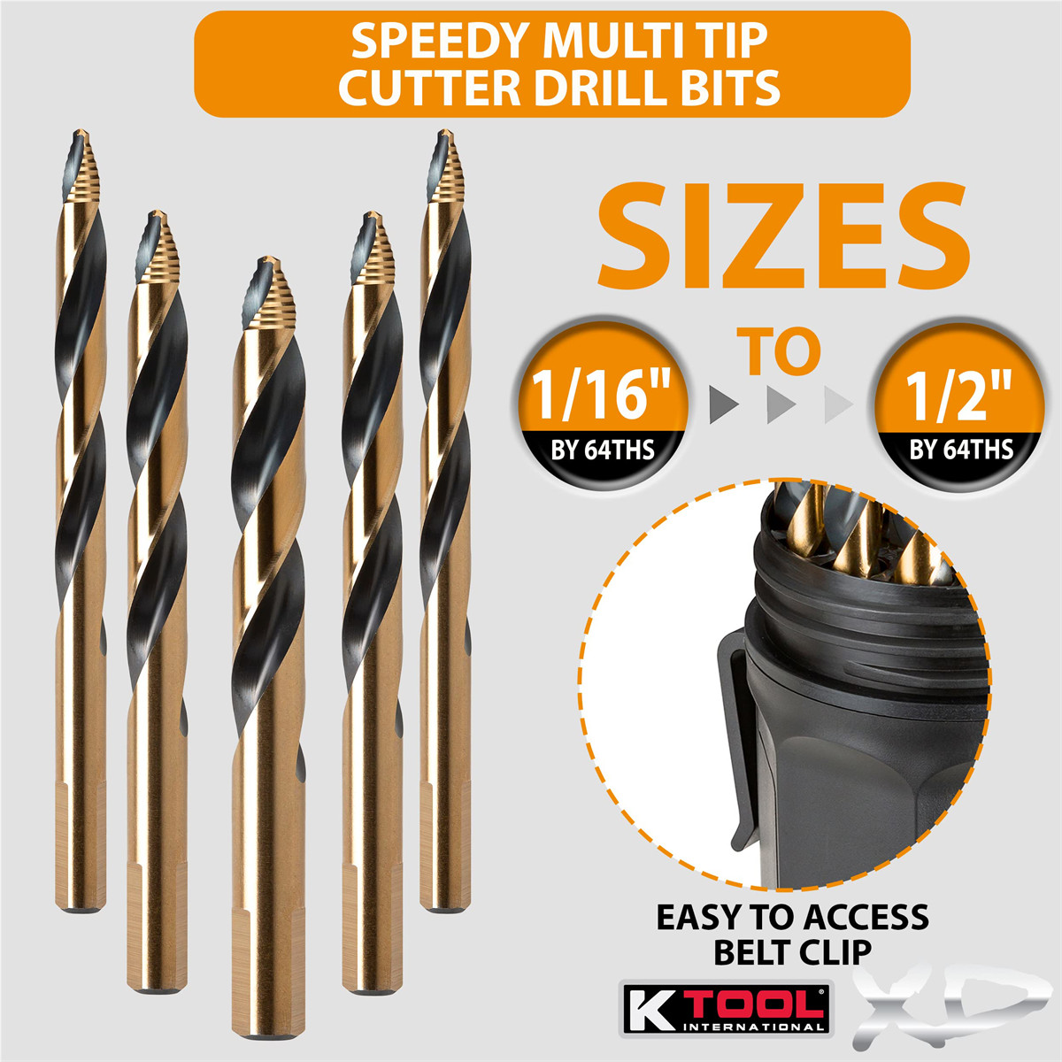 K Tool XD3106 Speedy Tip Cobalt Tungsten Drill Bit Set 1/16 to 1/2 Inch