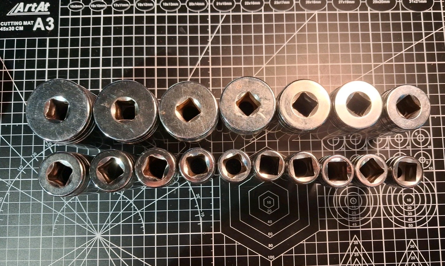 Snap On 1/2 drive deep SAE 6 point 3/8- 1 3/8 chrome socket set 17pc