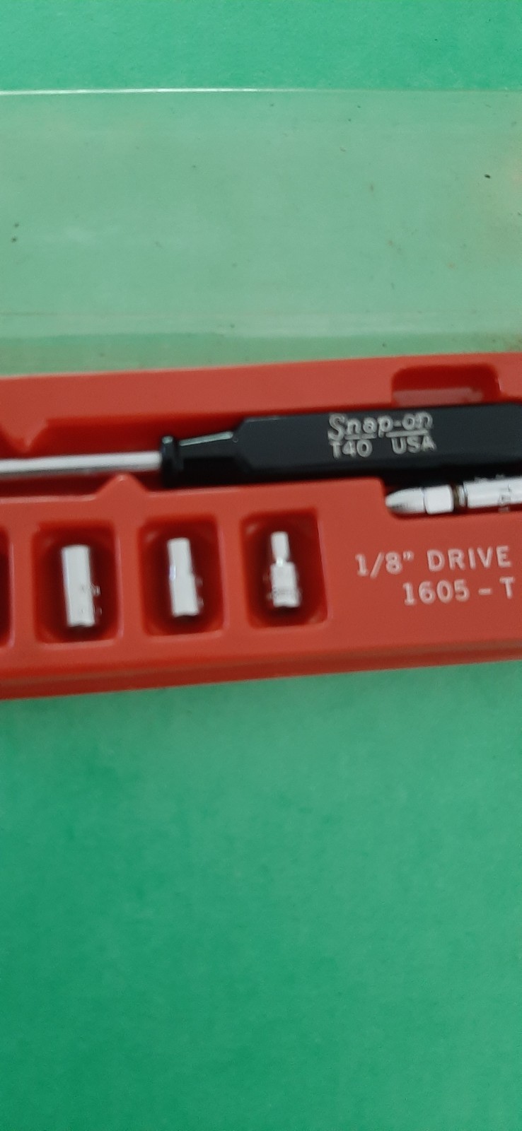 Snap-on 1/8″ Drive Black Hard Handle Spinner Driver Socket Set 1605-T T40 T-40