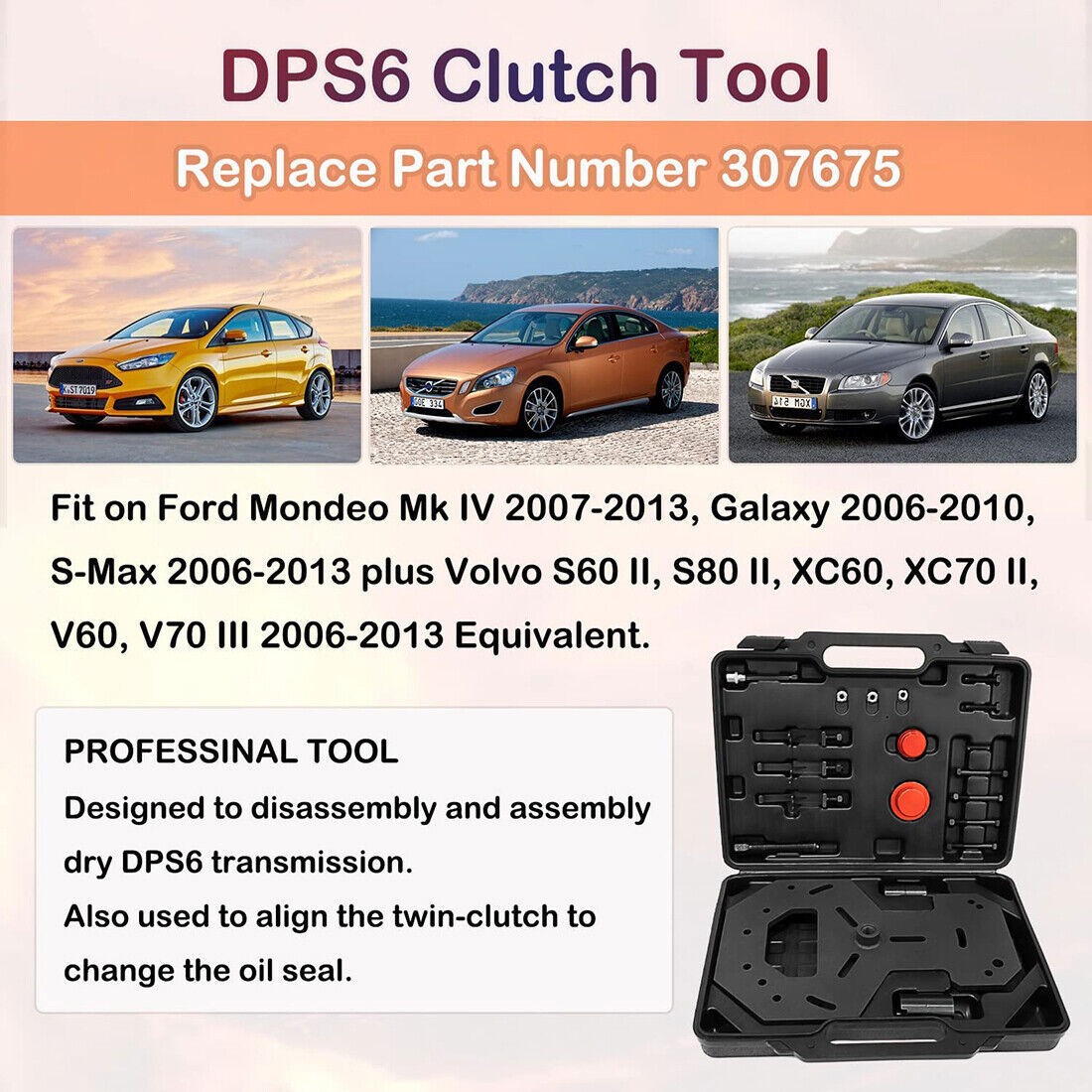 307675 Double Clutch Dry DPS6 Transmission Installer Remover for Ford Fiesta