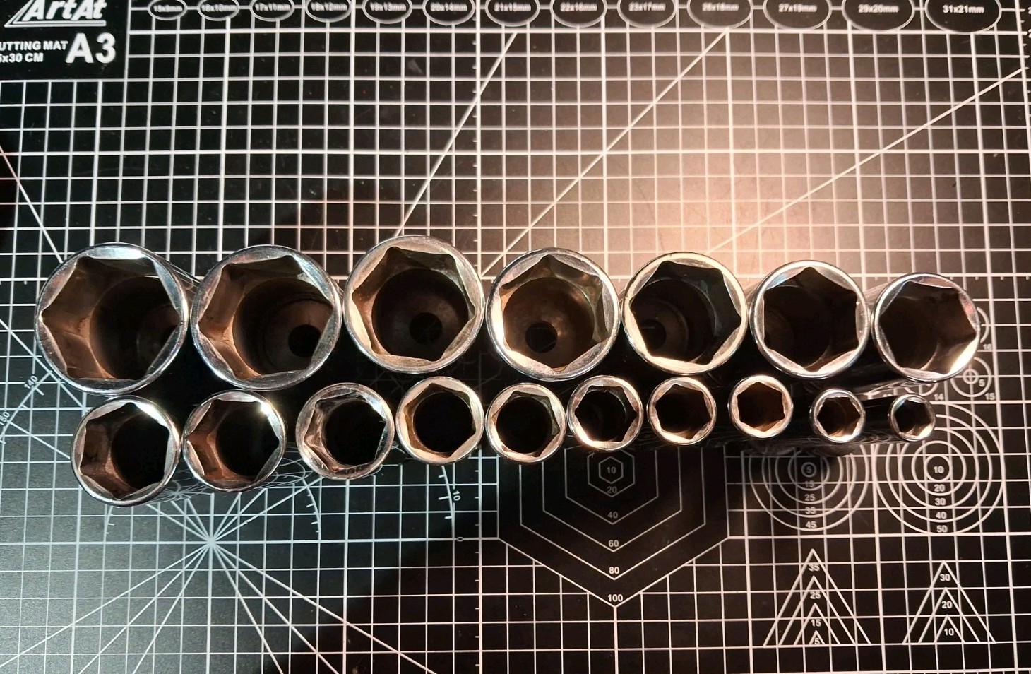 Snap On 1/2 drive deep SAE 6 point 3/8- 1 3/8 chrome socket set 17pc