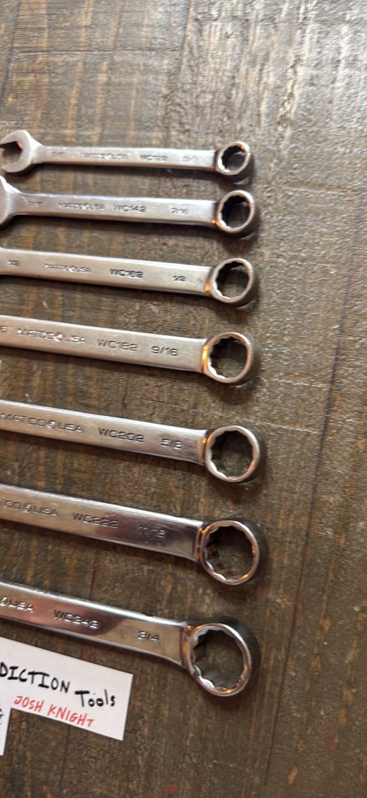 MATCO SAE wrench set 3/4 to 3/8 no owner markings all work great