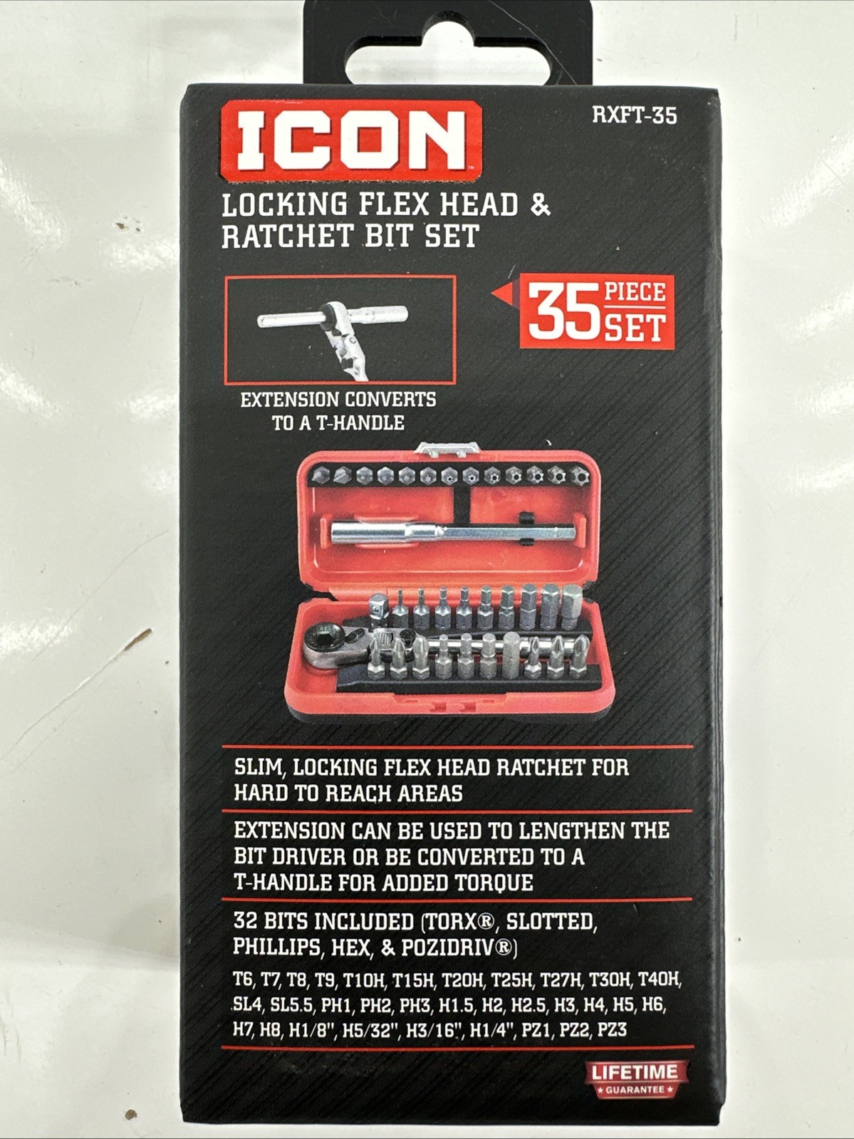 ICON Locking Flex Head Ratchet and Bit Set 35 Piece – Rare Item To Keep In Stock