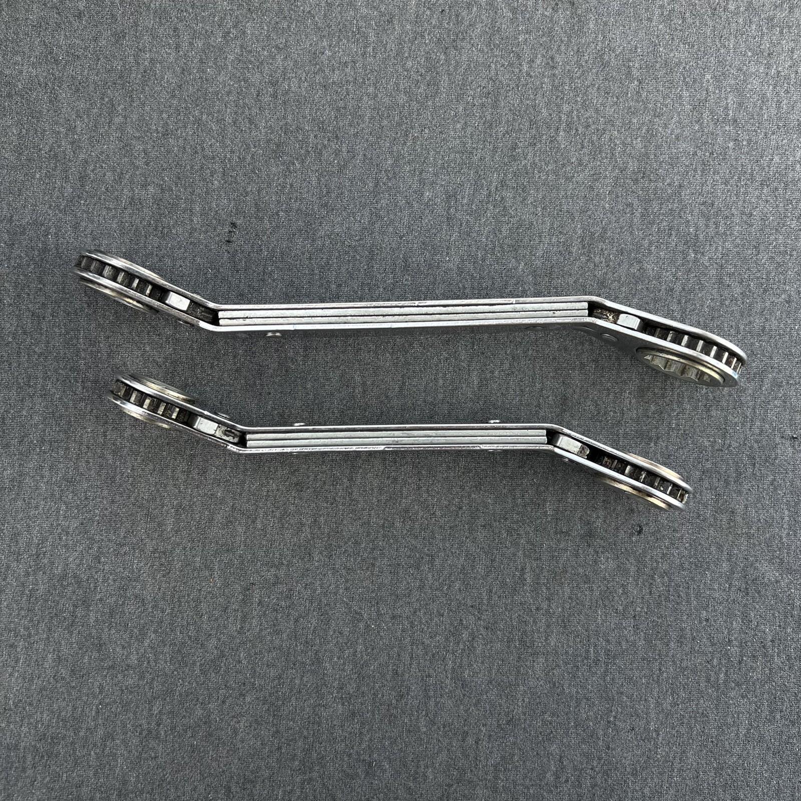 Kastar 2pc Metric Offset Ratcheting Wrenches 15mm x 17mm & 19mm x 21MM 6pt USA