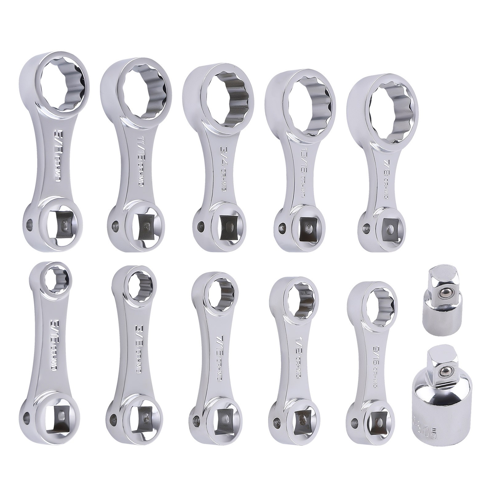 12 Point Torque Adapter Set 5/16″ 3/8″ 7/16″ 1/2″ 9/16″ 5/8″ 11/16″ 3/4″ 13/16″