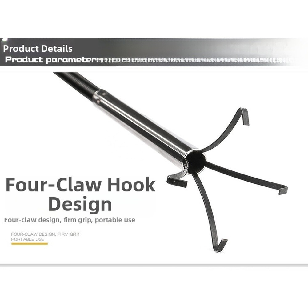 Compact Flexible Magnetic Pickup Tool with Four Claw Hook for Automotive Use