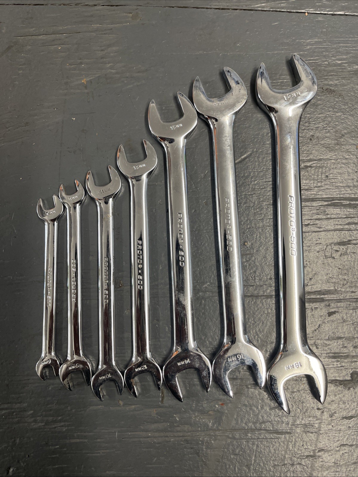 Proto Professional 500 7 Pcs Wrench Set Metric Open End 6mm – 19mm