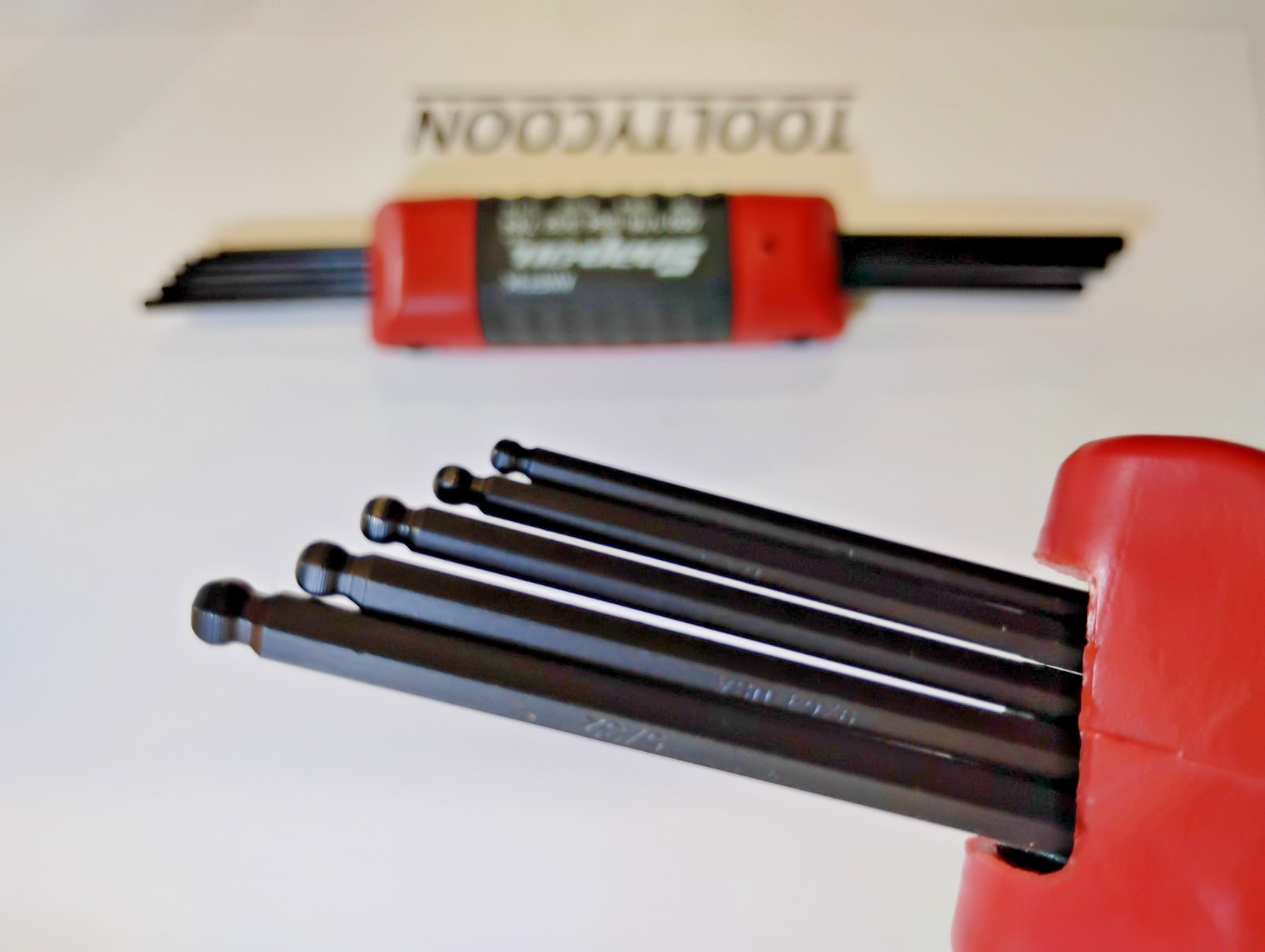 Snap-On Tools NEW 2pc Red/Black SAE Ball/Straight Hex Combo Set AWEFBH9K AWEF9K