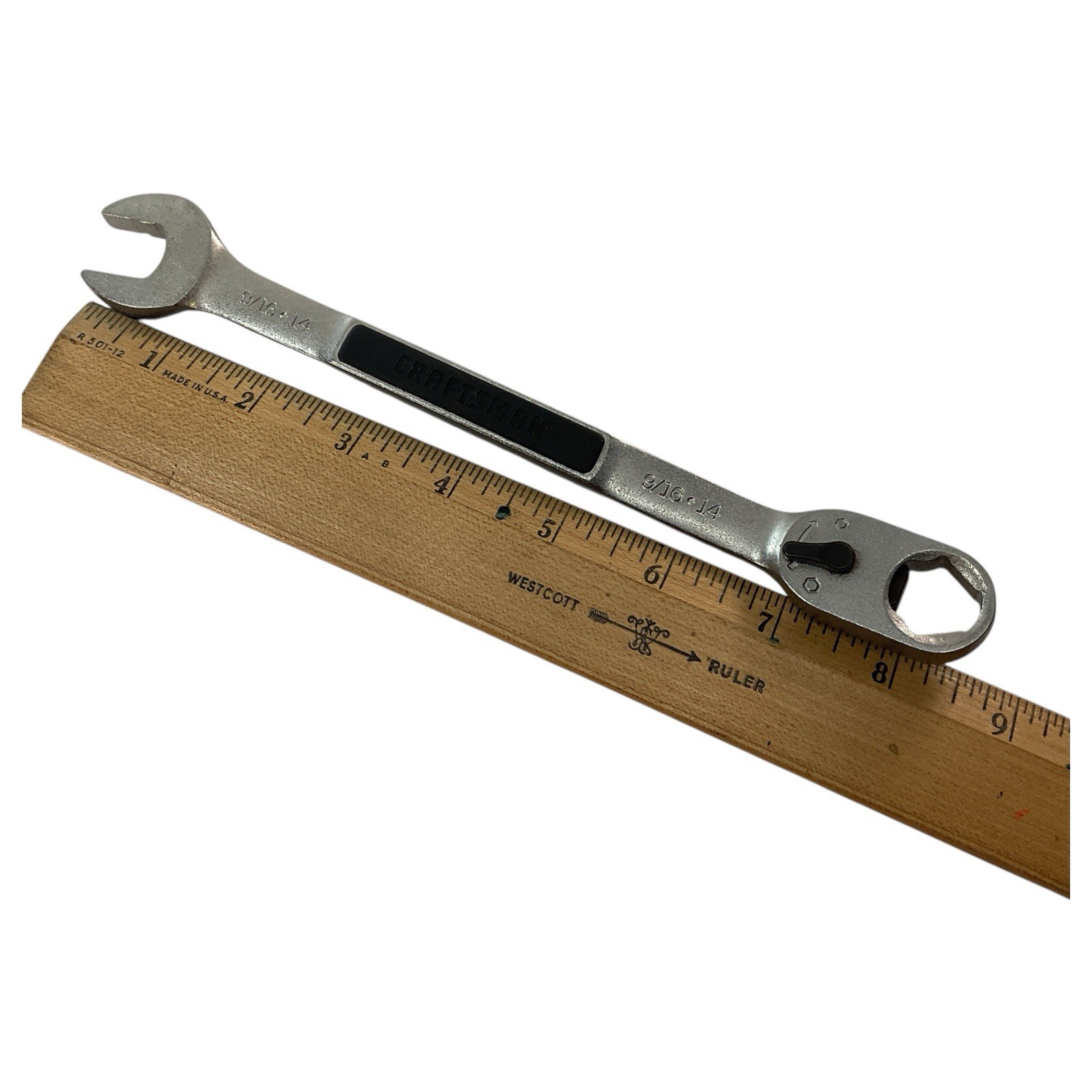 Craftsman 12761 A-AE Open Box End Wrench 9/16–14 9″ Mechanic Chrome Shop Tool