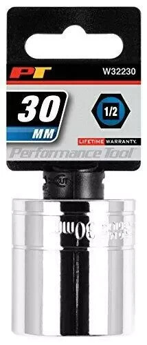 Performance Tool W32230 1/2 Socket (6 Point, Dr 30mm), 1 Pack
