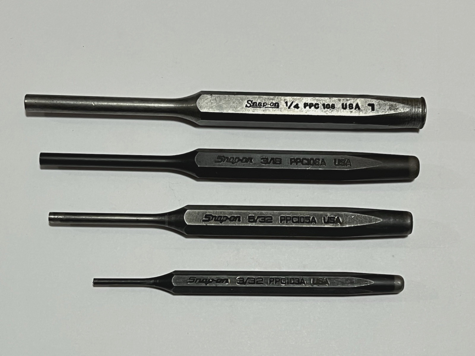Snap On Pin Punch Set 4 pc 3/21 – 5/32 – 3/16 – 1/4 USA