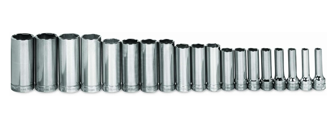 Williams MSBD-19HRC 19-Pcs 3/8″ Drive Metric Deep 6 Point Socket Set, Free Ship