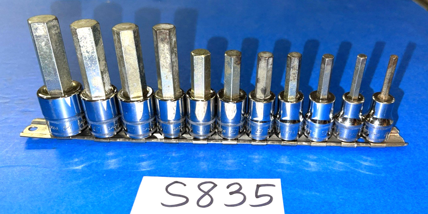 SNAP-ON TOOLS 11 PIECE 3/8 DRIVE METRIC HEX BIT SOCKET DRIVER SET 4MM TO 14MM