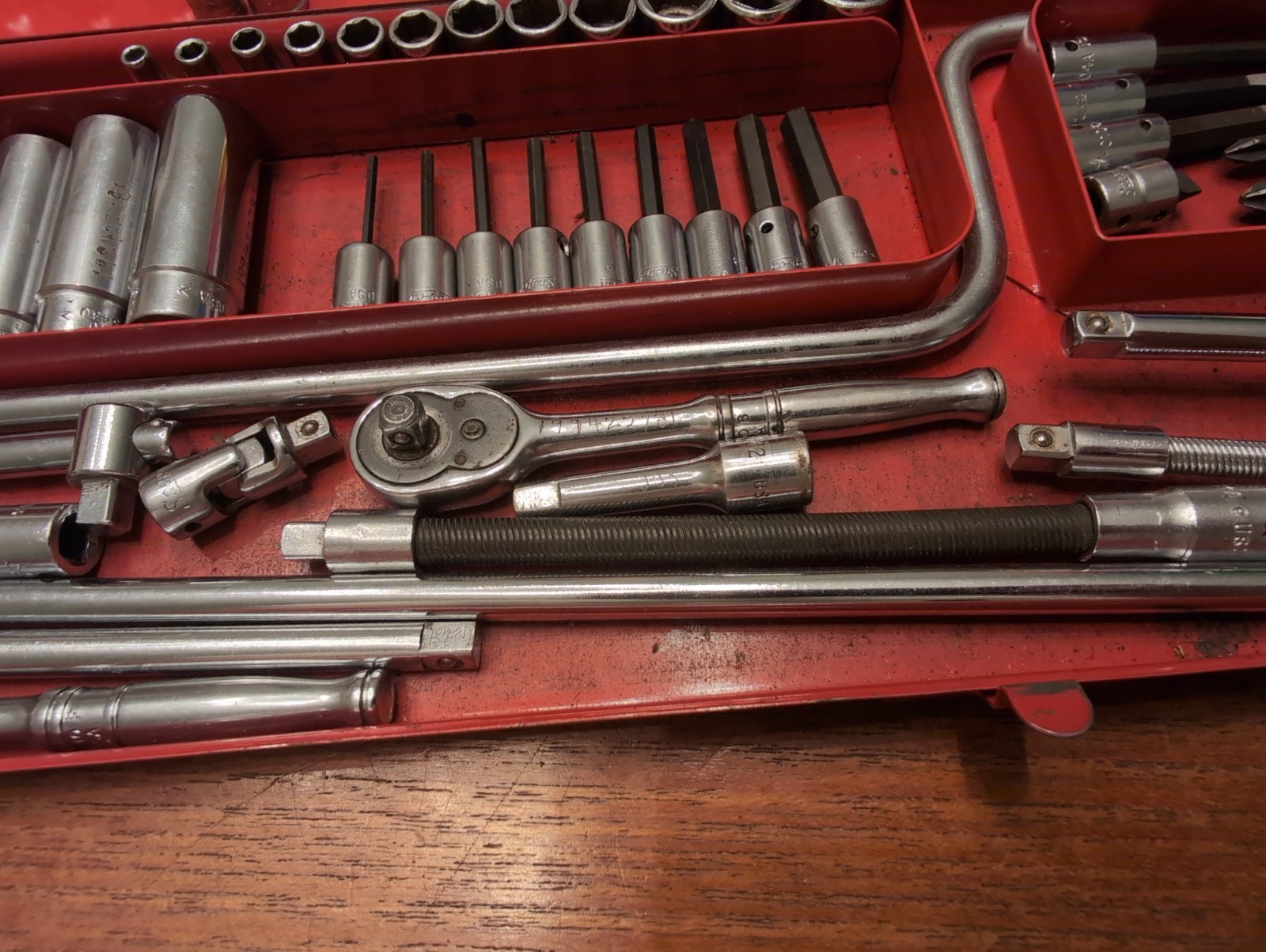 Vintage Underlined Snap On 68pc SAE 1/4 Drive General Service Set Socket Ratchet