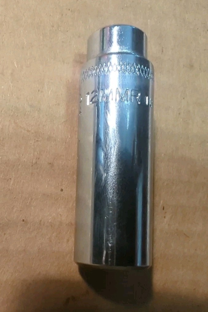 Nice Mac Tools 12mm 6 Point 1/4″ Drive Deep Polished Chrome Socket MD6 12MM USA