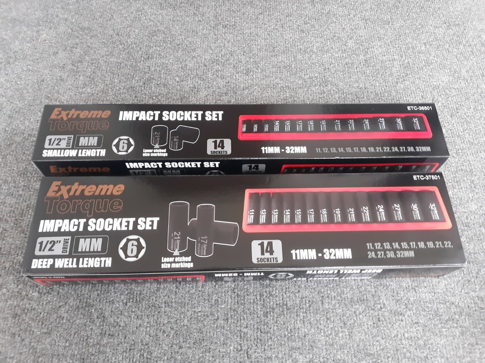 106 pc Six Point Impact Sockets SAE & Metric 3/8 & 1/2″ Drive Deep & Shallow Set