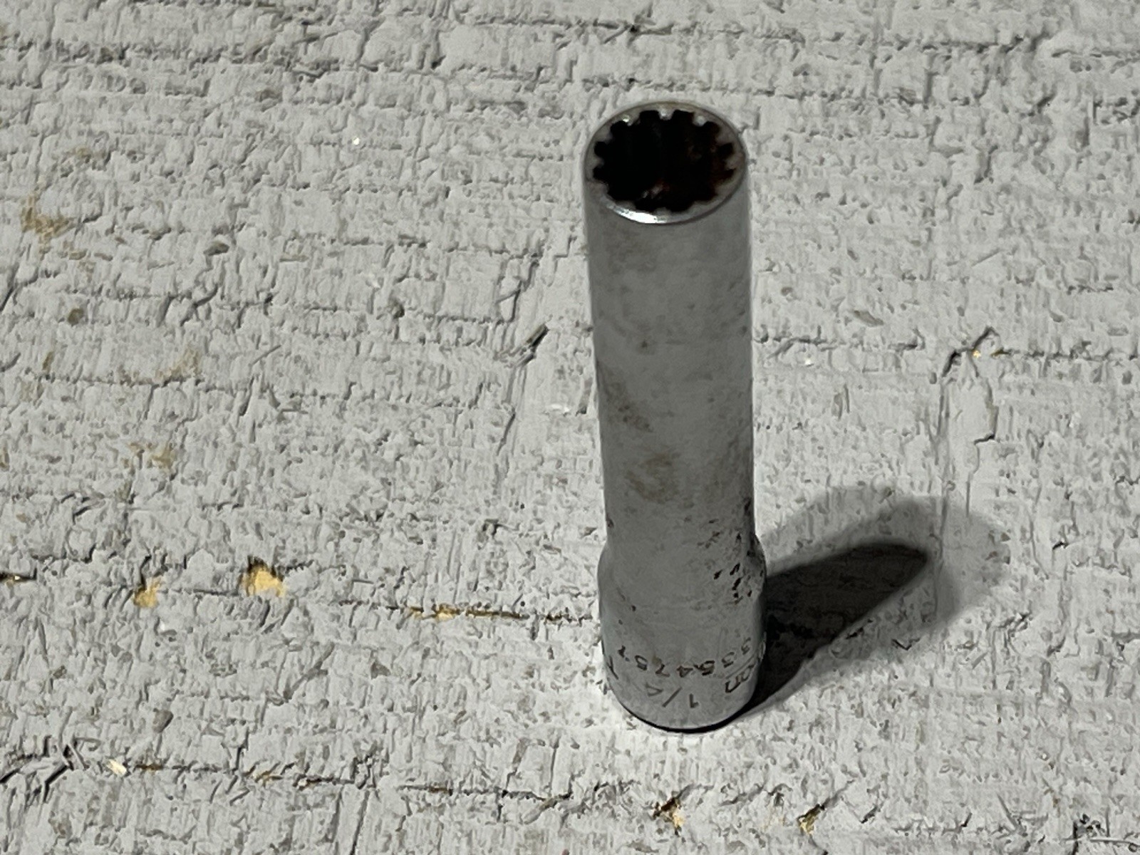 Snap On 1/4″ Deep Socket 1/4″ Drive Spline Drive TEL8 #8 Hex USA READ!