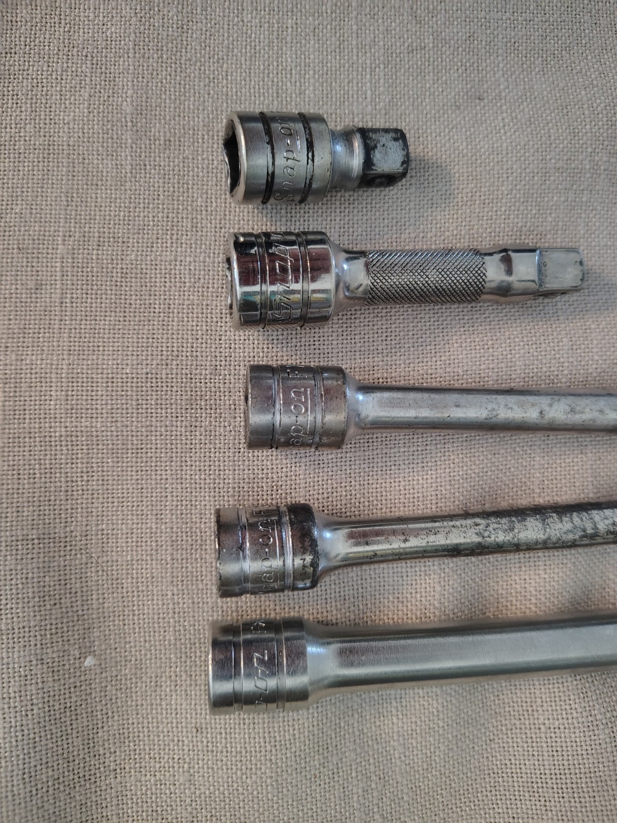 5pc. SNAP ON TOOLS 3/8” DRIVE SOCKET EXTENSION SET, USA 1″ 3″ 6″ 11″ 18″ USA